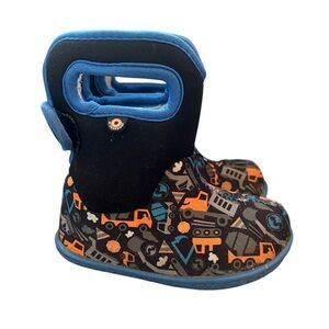 Bogs Kids Boots - Black and Blue with Orange Accents